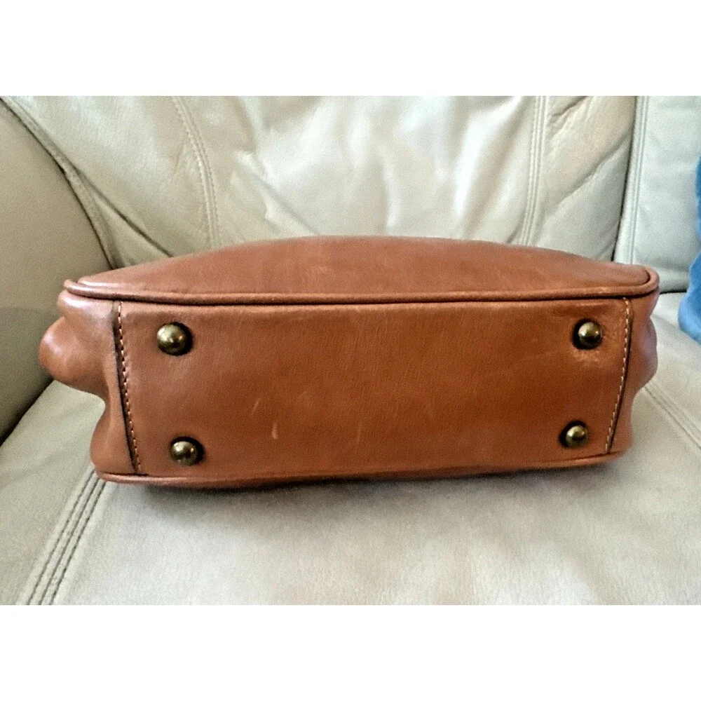 Patricia Nash Leather Gracchi Frame Satchel Bag Brown Top Handle Y2K - Picture 10 of 15